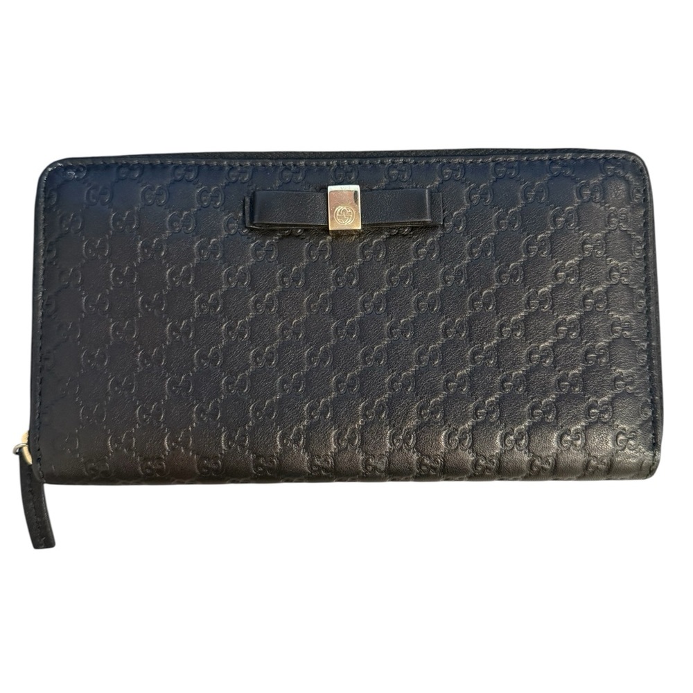 Gucci Black Leather Zip-Around Wallet